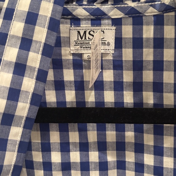 Blue & White Gingham Ruffle Robe - Picture 2 of 4